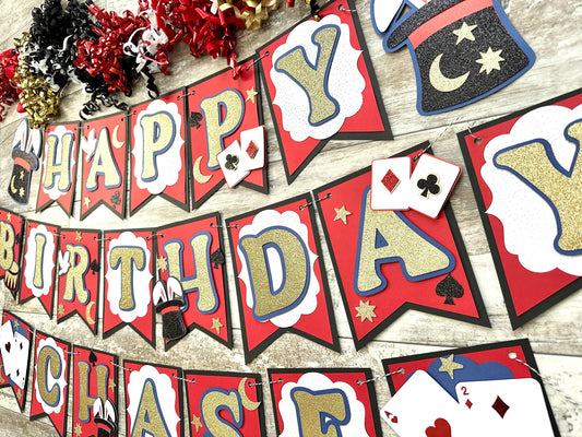 Magic Theme Birthday Banner l Magician Birthday l Magnificent Magic Birthday Party Banner l Abracadabra Birthday l Birthday Banner