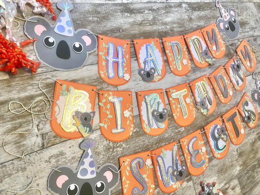 Koala Theme Birthday Banner