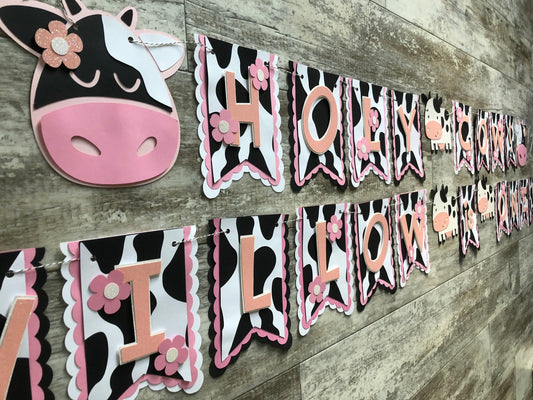 Cow Girl Farm Holy Cow Theme Birthday Party Banner