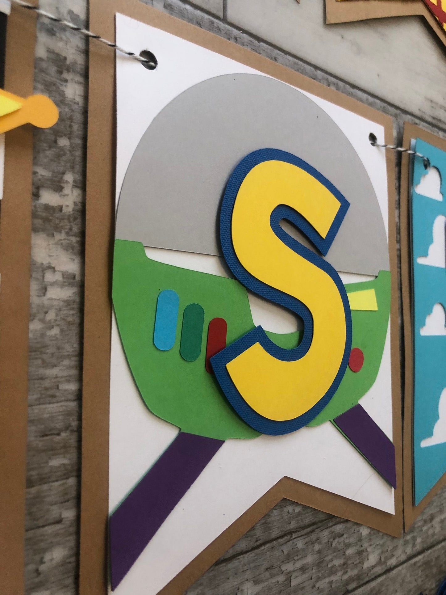 Toy Story Woody Buzz Birthday Party Banner & Cake Topper