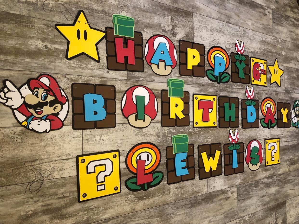 Video Game Inspired Birthday Party Banner