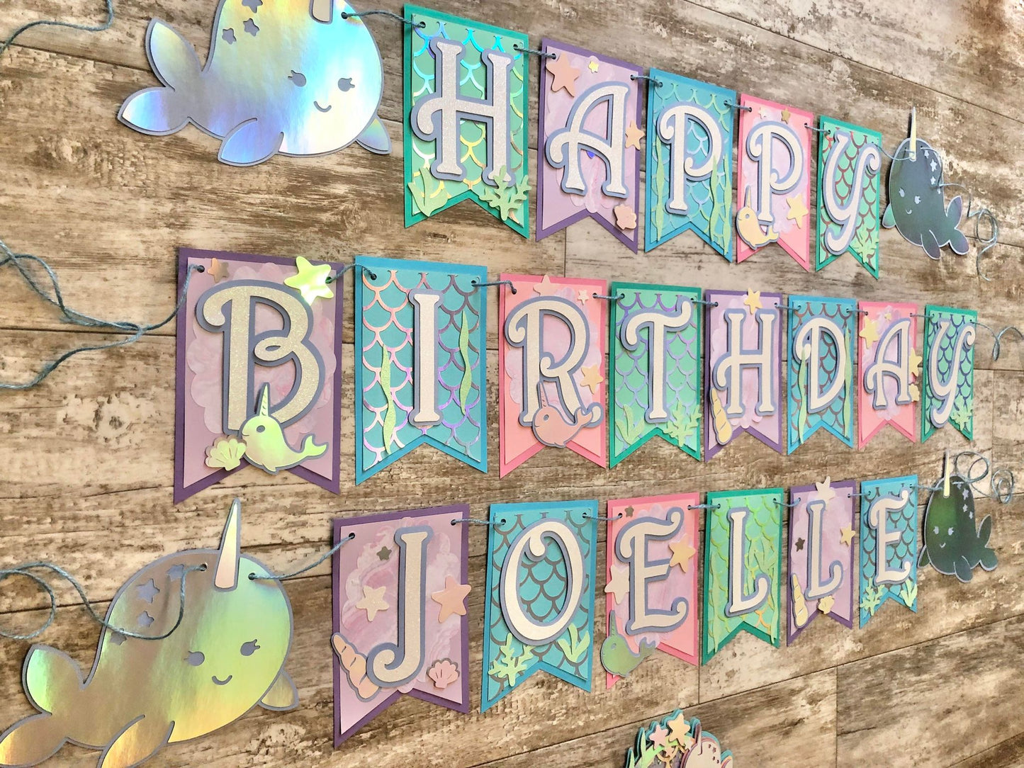 Narwhal Ocean Theme Birthday Banner