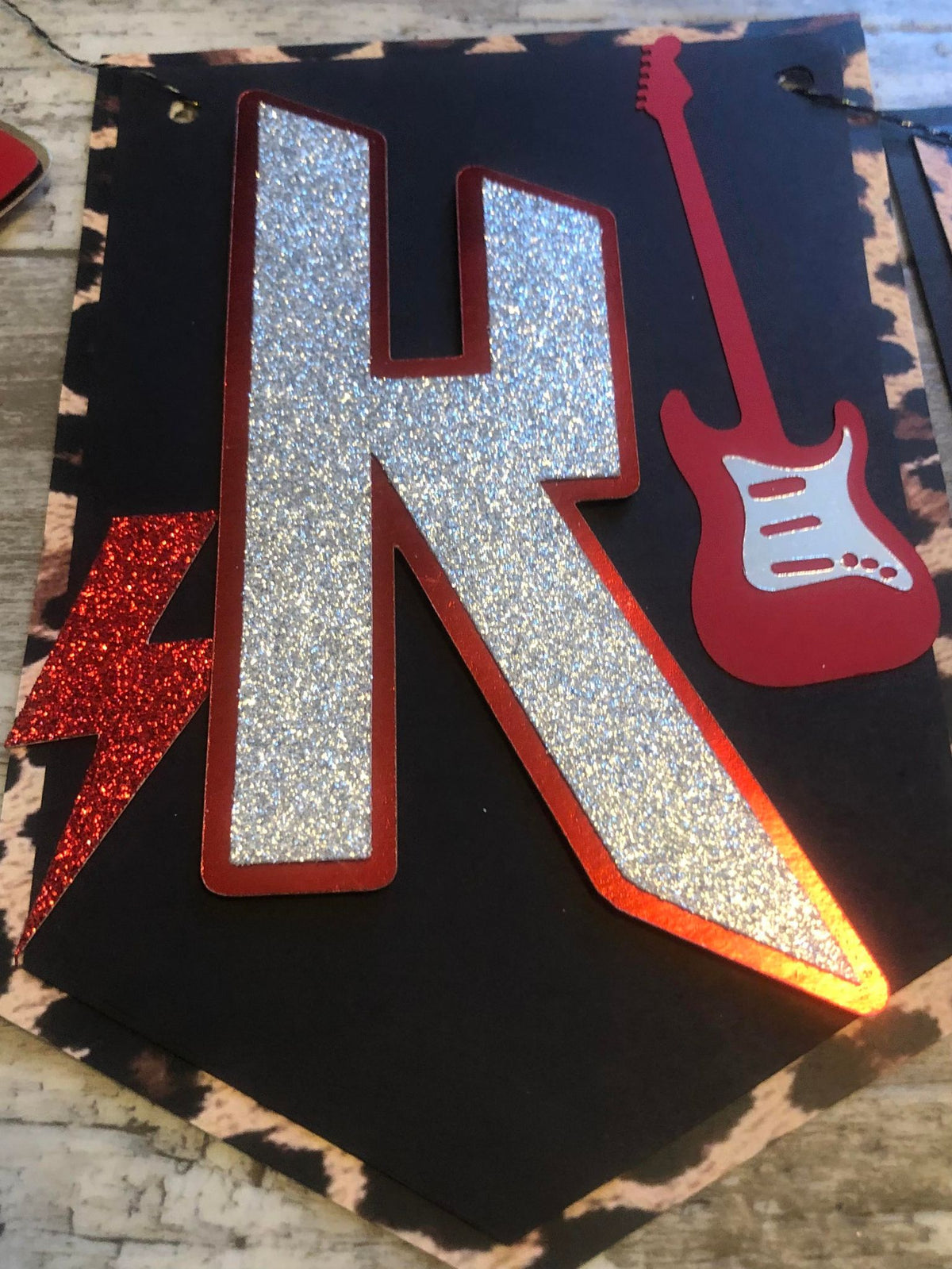 Lower Rocker Banner Rock N Rock Leopard Cheetah Print Rockstar 80s Rocker Theme Birthday B ...
