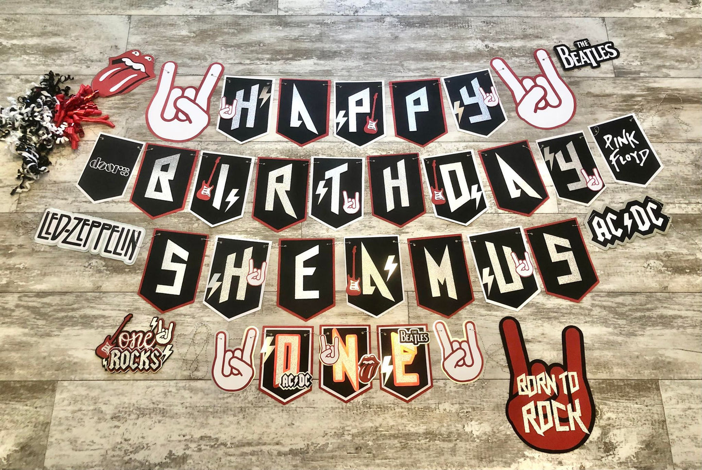 Rock N Roll Rockstar Born To Rock Theme Party Birthday Banner