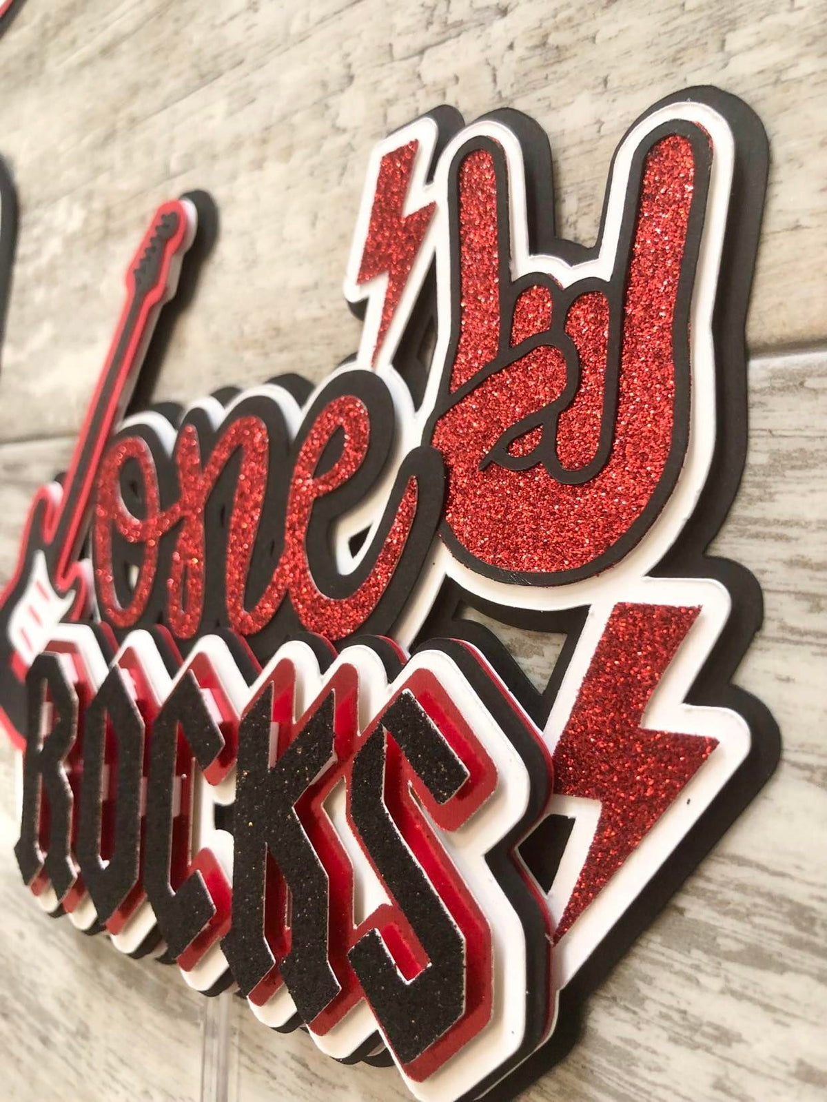 One Rocks Cakes One Rocks Rock N Roll Theme Cake Topper – Beautiful Chaos Banners