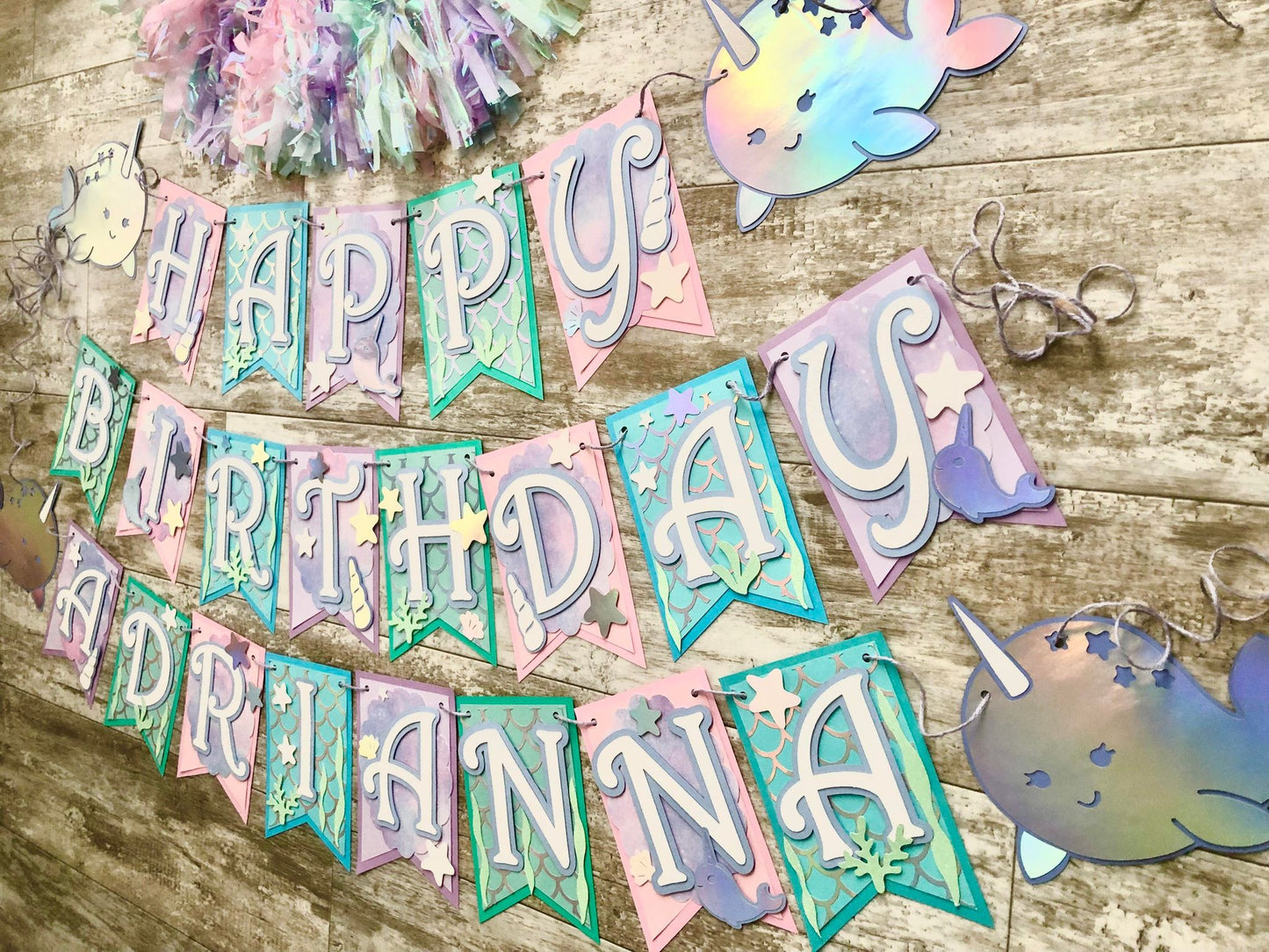 Narwhal Ocean Theme Birthday Banner