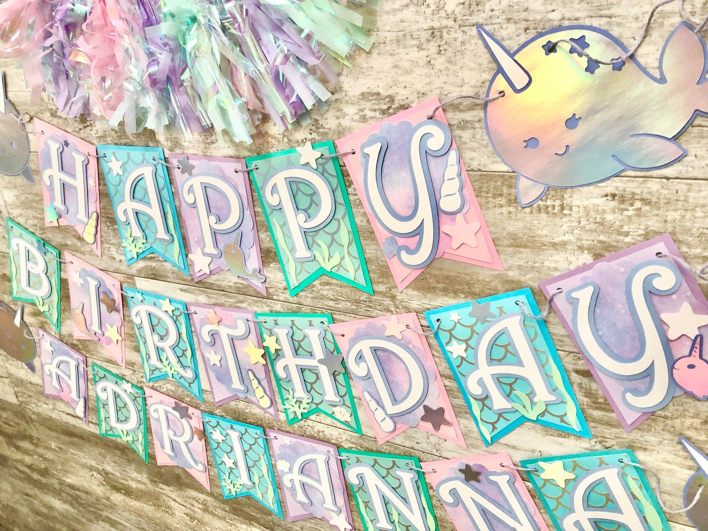 Narwhal Ocean Theme Birthday Banner