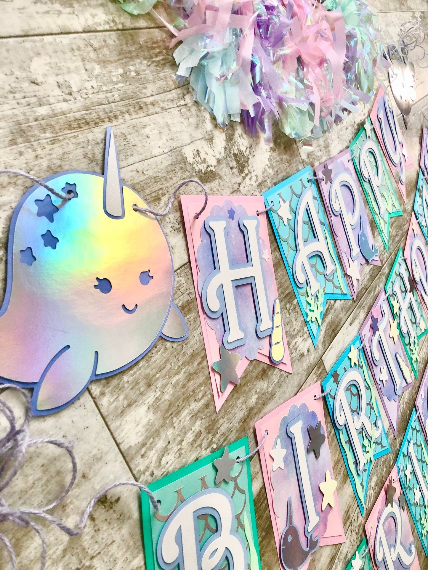 Narwhal Ocean Theme Birthday Banner