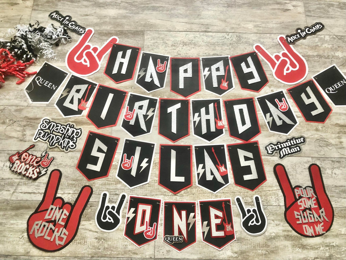 Rock N Roll Rockstar Born To Rock Theme Party Birthday Banner