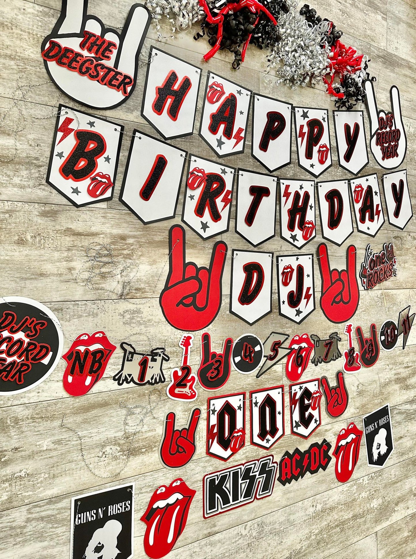 Rock N Roll One Rocks First Birthday Package Party Decorations