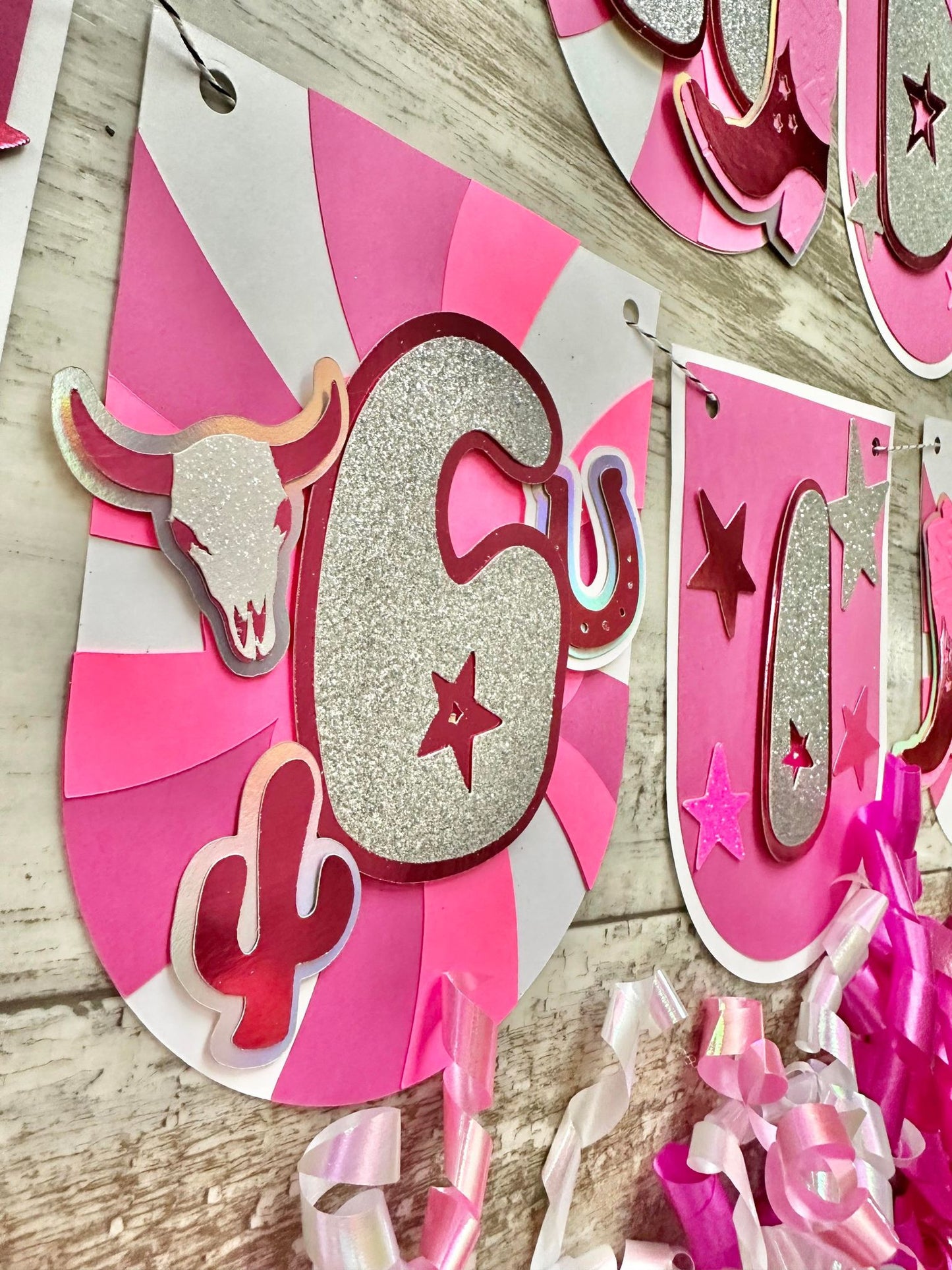 Disco Cowgirl Lets Go Girls Space Cowgirl First Rodeo Theme Birthday Banner