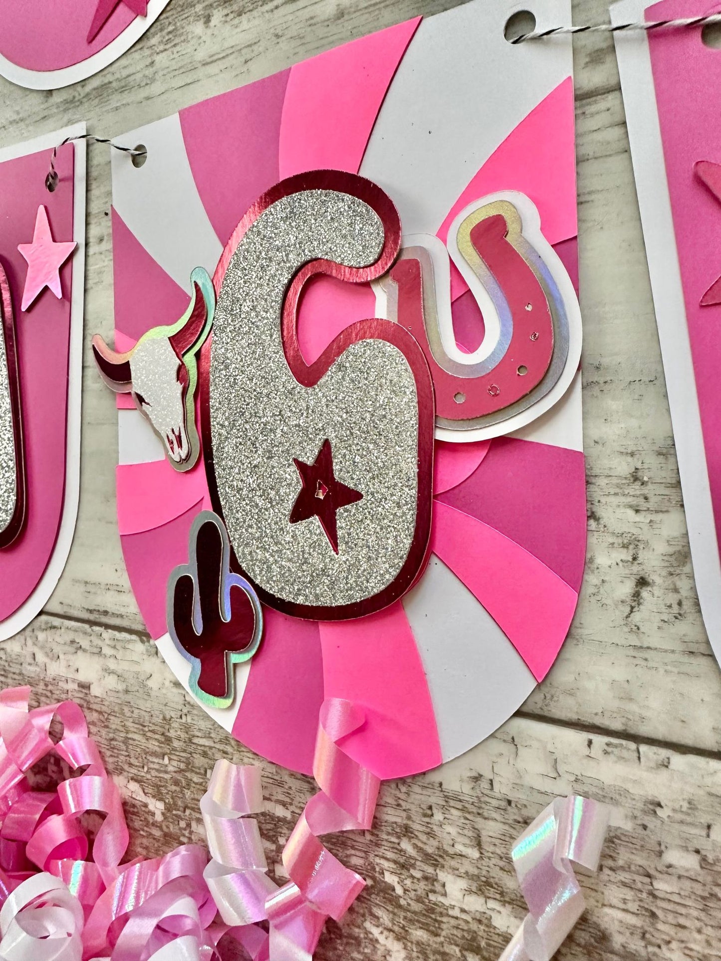 Disco Cowgirl Lets Go Girls Space Cowgirl First Rodeo Theme Birthday Banner