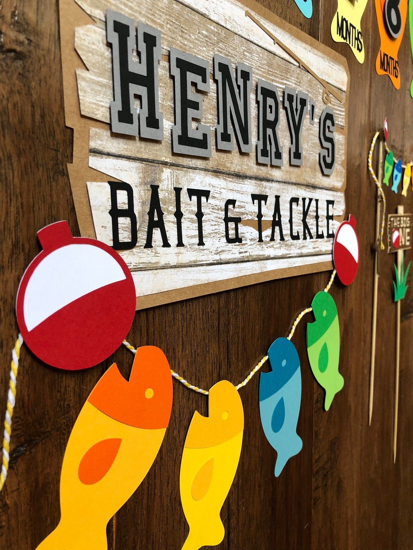 Fishing Theme Bobber Banner Birthday Banner Decor Package