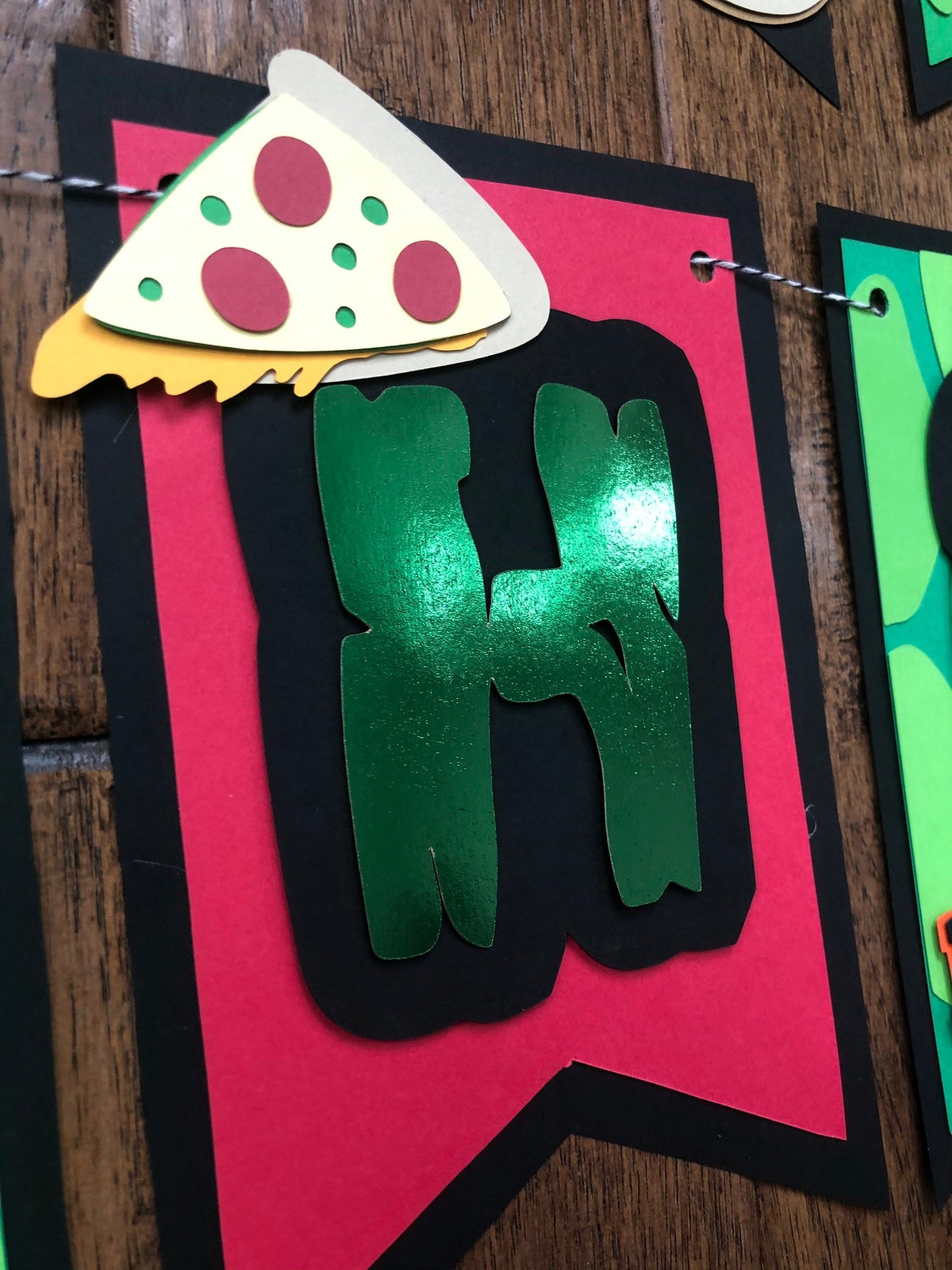 Karate Sewer Turtle Pizza Dude Birthday Banner