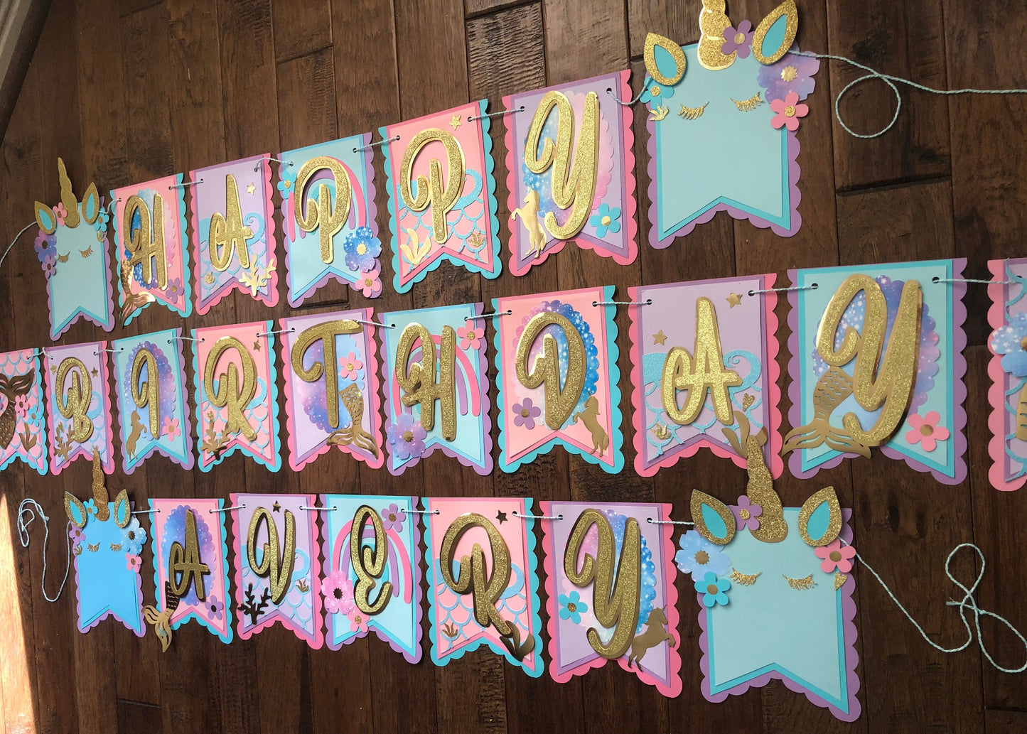 Unicorns and Mermaids Birthday Banner
