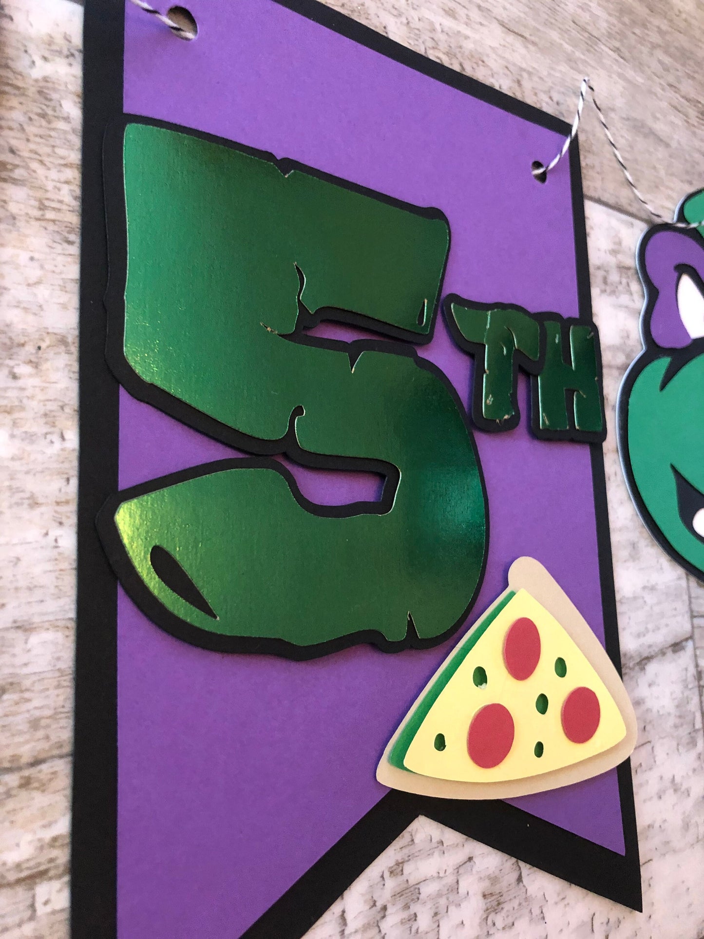 Karate Sewer Turtle Pizza Dude Birthday Banner