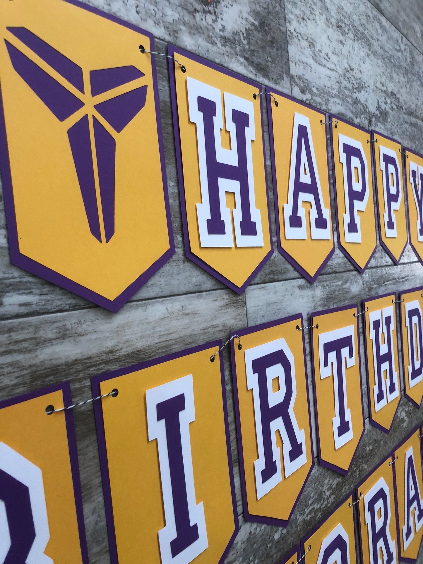Purple Gold Los Angeles Pick Your Team Basketball Birthday Banner
